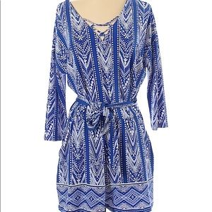 Market & Spruce Blue Patterned Romper